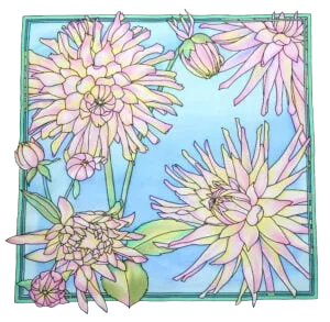 Chrysanthemum Silk Scarf