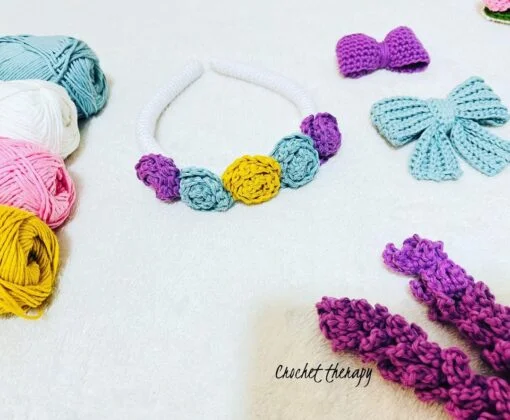 ⁦Crochet Hairband Purple⁩ - الصورة ⁦2⁩