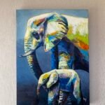 Mom and baby elephants