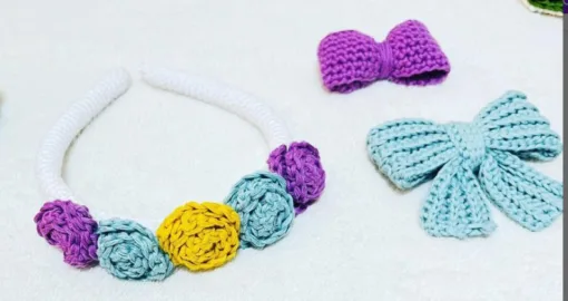 Crochet Hairband Purple