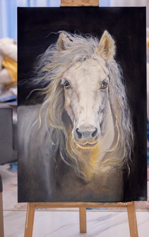 Pride - A white horse painting - Image 5