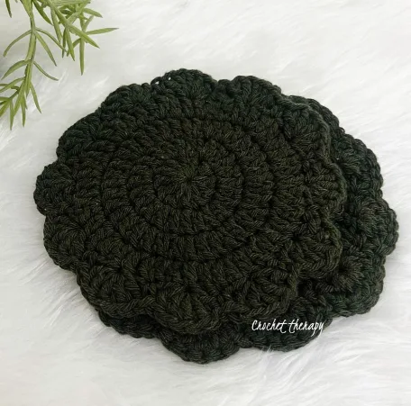 Crochet Table Coaster Green