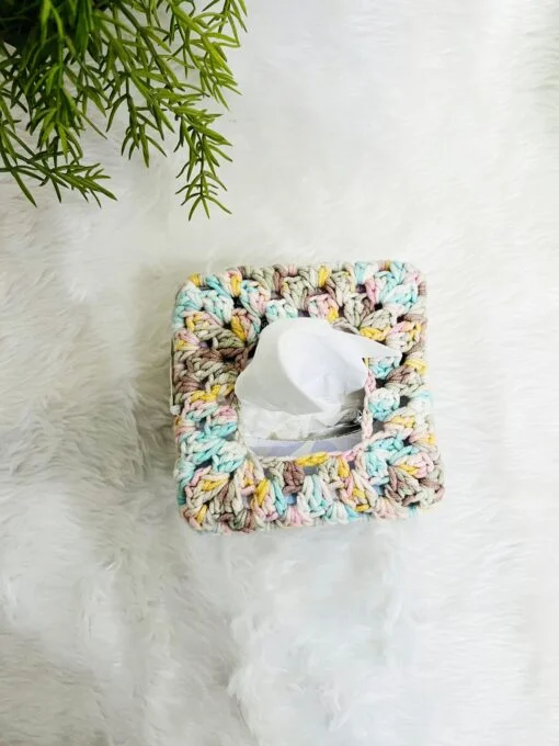 Crochet Tissue Box Cover - Image 2