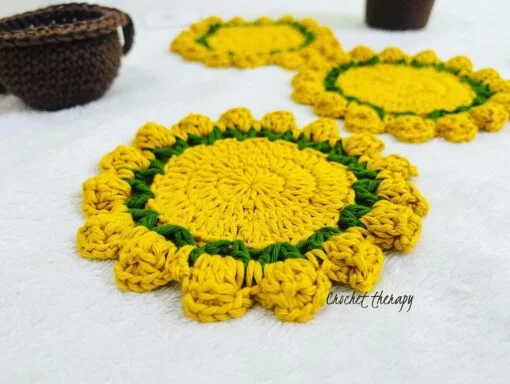 ⁦Crochet Table Coaster⁩ - الصورة ⁦2⁩