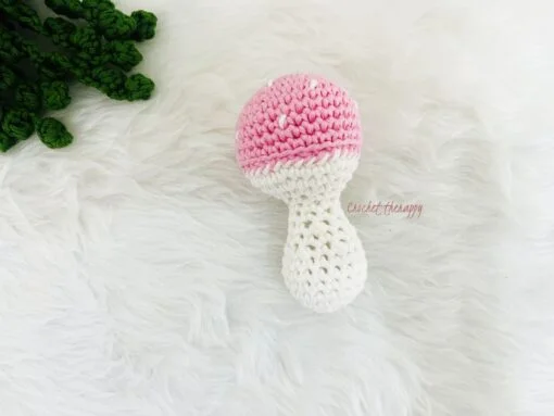 Crochet Mushroom Rattle - Image 2