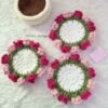 crochet flower pot croaster set