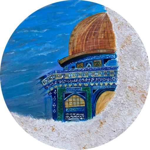 The Dome Of Rock painting captures beauty and spiritual significance .