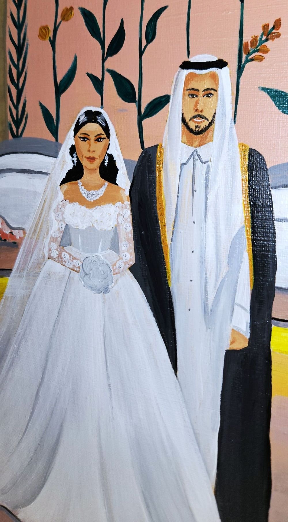 Custom Bride and Groom Painting - الصورة 4