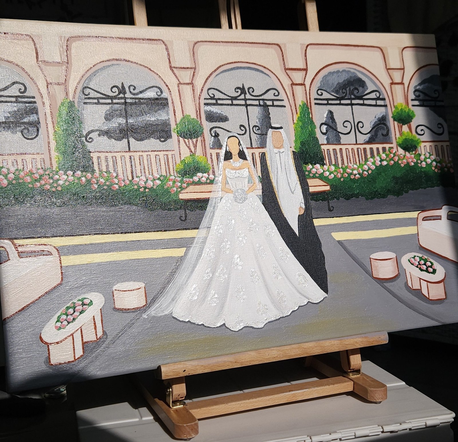 Custom Bride and Groom Painting - الصورة 5