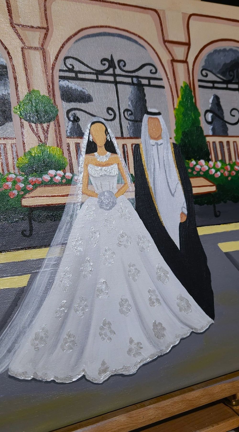 Custom Bride and Groom Painting - الصورة 2