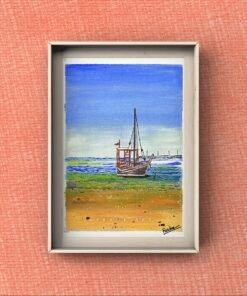 Alternative view of Dhow at seashore