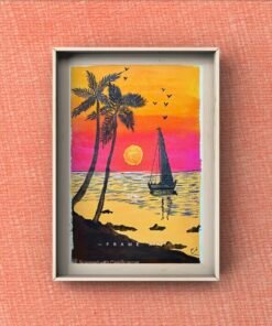 Alternative view of Yatch with sunset