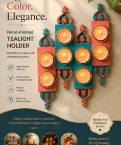 Hand-Painted Tealight Candle Holders – Royal Elegance